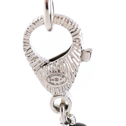 Chanel Ruthenium Crystal Baguette Pearl Beaded CC Long Necklace Black Grey 6 of 6