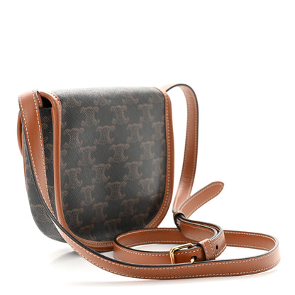 Celine Canvas Calfskin Triomphe Mini Besace Tan 3 of 10