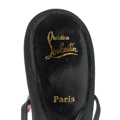 Christian Louboutin Crepe Crystal Troisronds 100 Sandals 37 Black 7 of 8