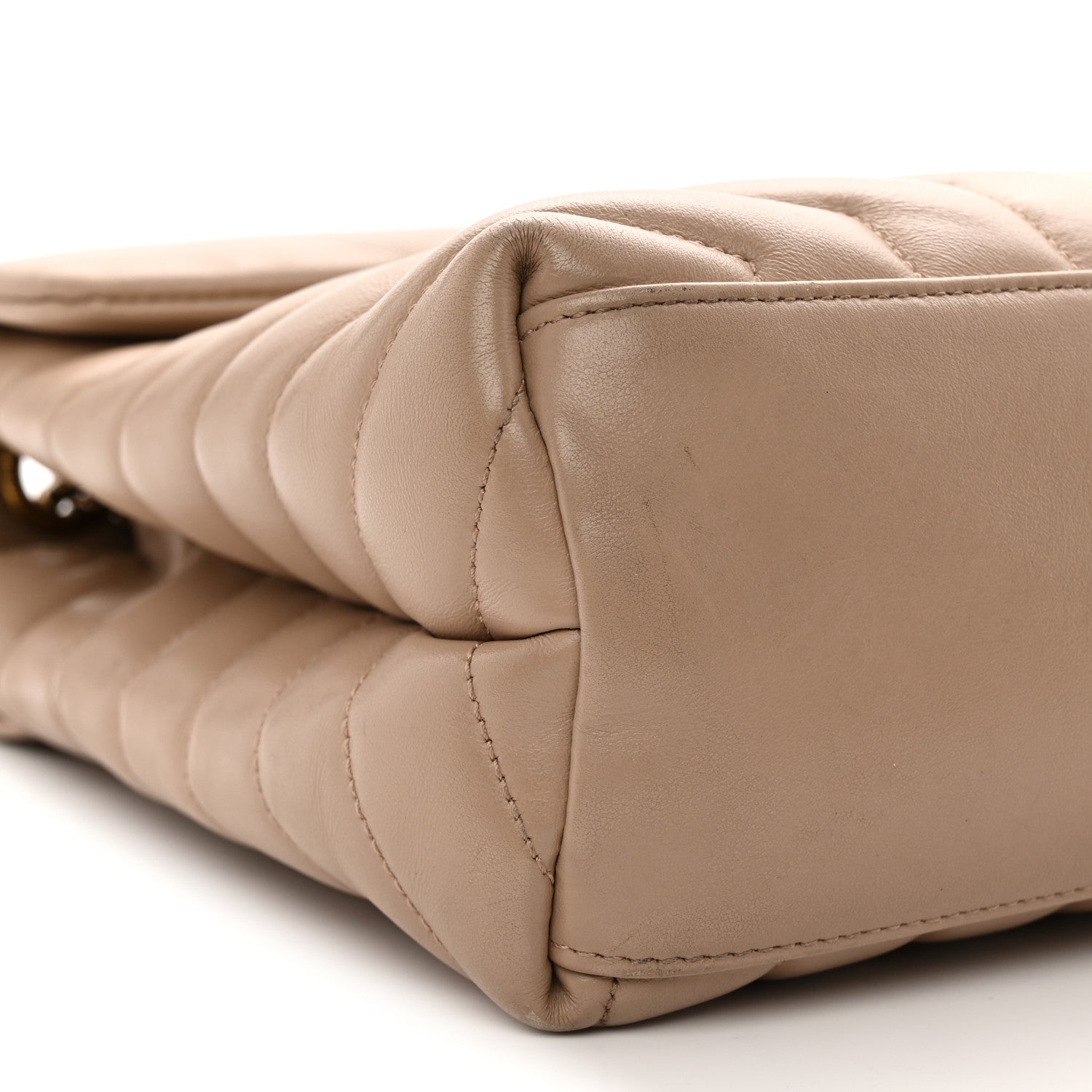 Saint Laurent Calfskin Y Quilted Monogram Medium Loulou Chain Satchel Dark Beige 9 of 18