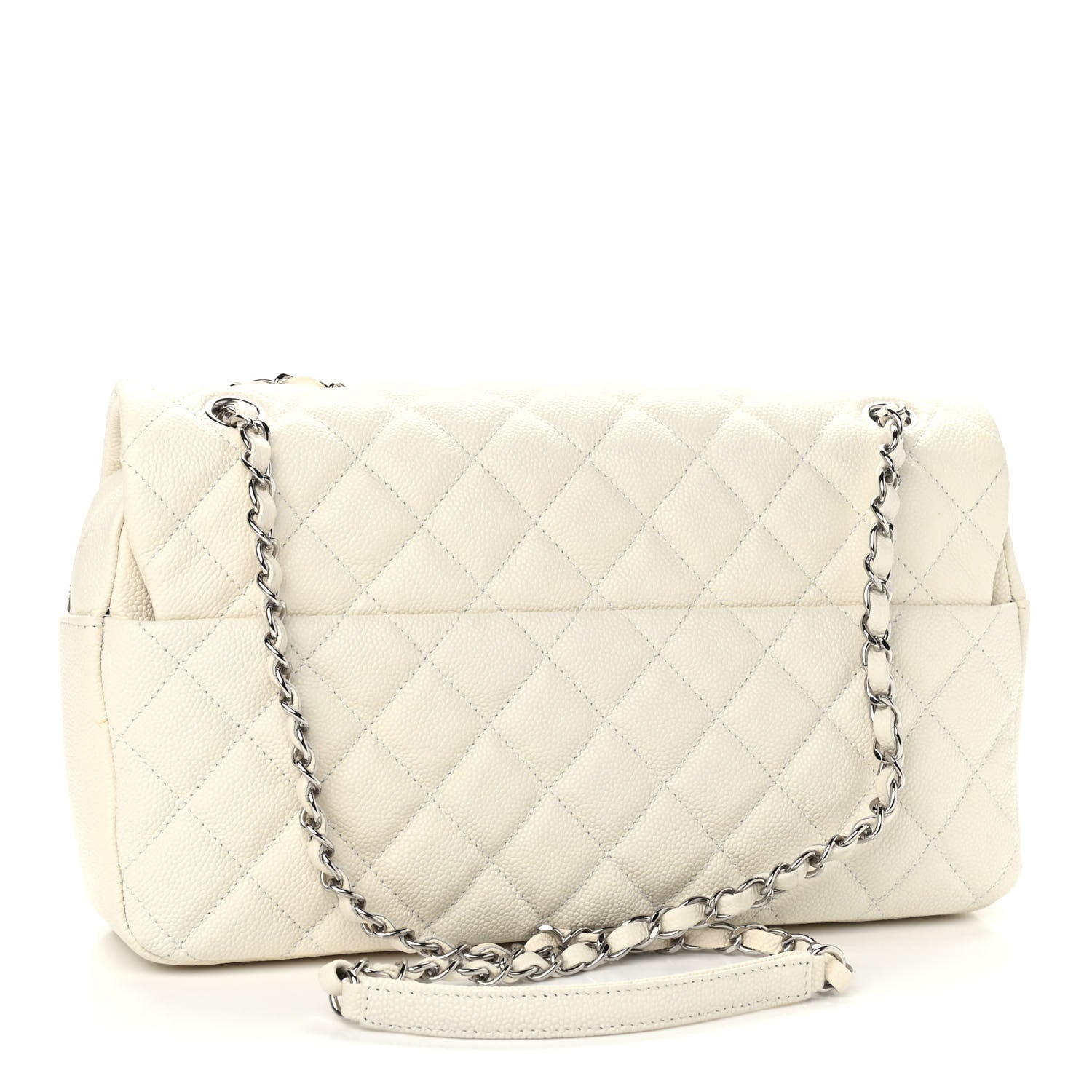 Chanel Caviar Quilted Jumbo Easy Flap Dark White 2 of 9