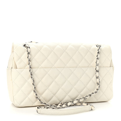 Chanel Caviar Quilted Jumbo Easy Flap Dark White 2 of 9