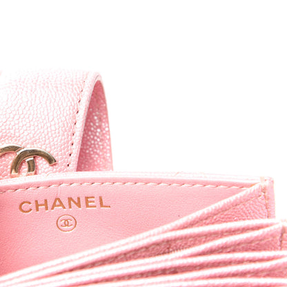 Chanel Iridescent Caviar Quilted Gusseted Card Holder Pink 6 of 8