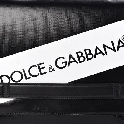 Dolce & Gabbana Calfskin Coated Canvas Logo Panel Messenger Black 7 of 14