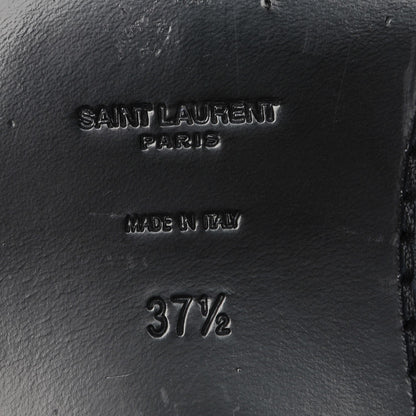 Saint Laurent Smooth Calfskin Studded Strap Ranger Boots 37.5 Black 8 of 16