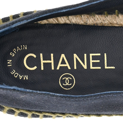 Chanel Fabric Biarritz CC Espadrilles 38 Blue Green 7 of 9