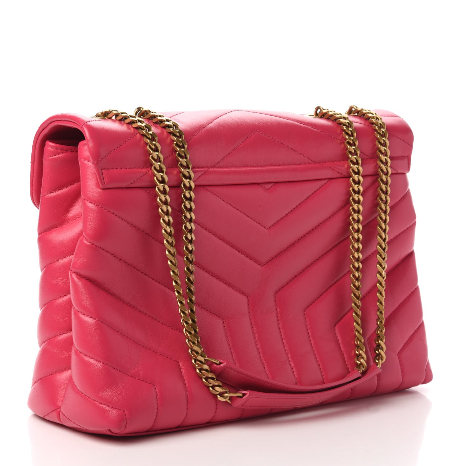 Saint Laurent Calfskin Y Quilted Monogram Medium Loulou Chain Satchel Freesia 3 of 9