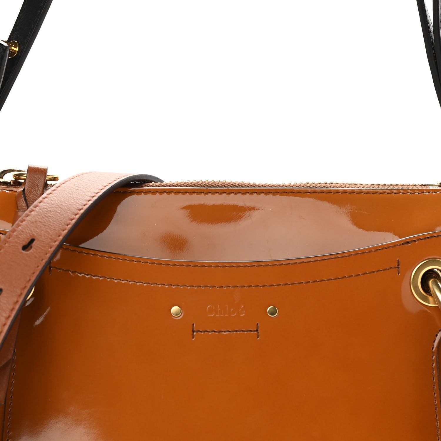 Chloe Patent Small Roy Bag Caramel 8 of 11