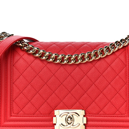 Chanel Caviar Quilted Medium Boy Flap Red 7 of 9