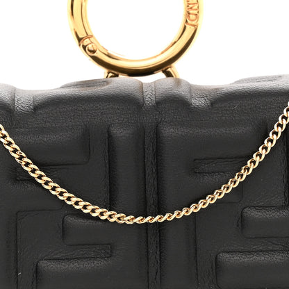 Fendi Nappa Matisse FF Embossed Nano Baguette Charm Black 8 of 10