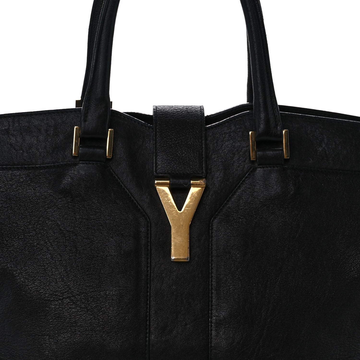 Saint Laurent Sheepskin Medium Cabas ChYc Black 7 of 12