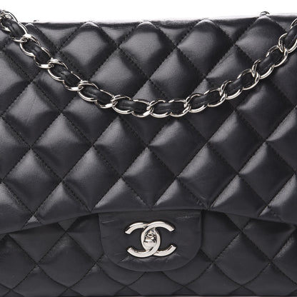 Chanel Lambskin Quilted Jumbo Single Flap Black 11 of 14