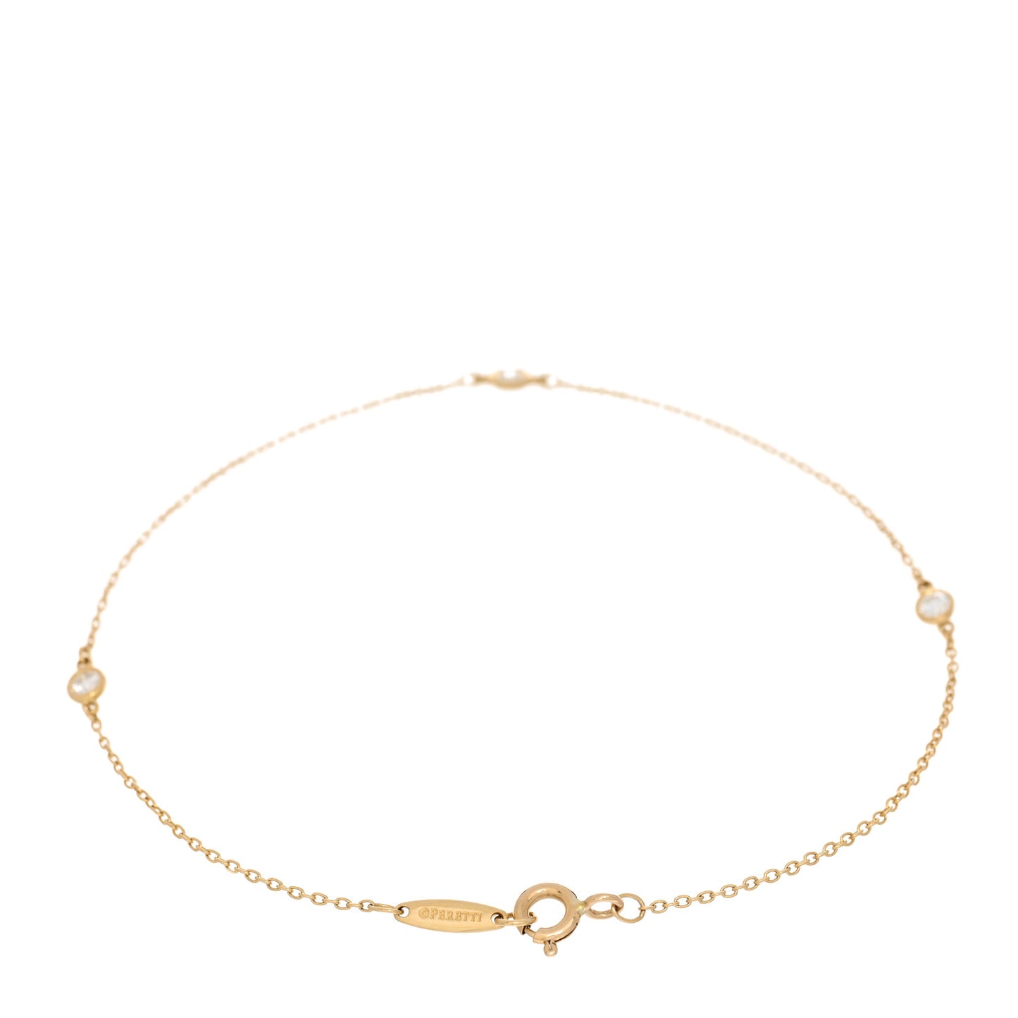 18K Yellow Gold Diamond .15ctw Elsa Peretti Diamonds by the Yard Station Bracelet