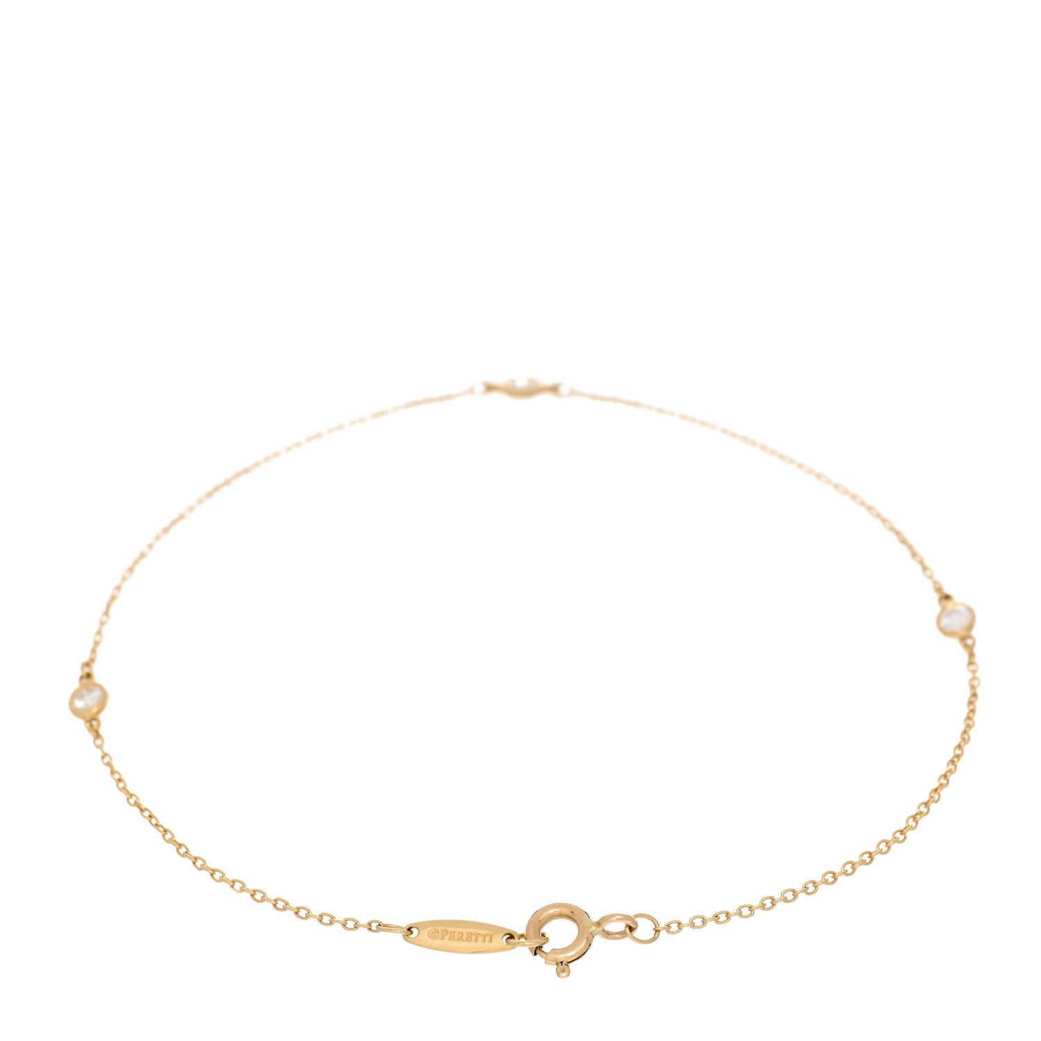 Tiffany 18K Yellow Gold Diamond .15ctw Elsa Peretti Diamonds by the Yard Station Bracelet 2 of 3