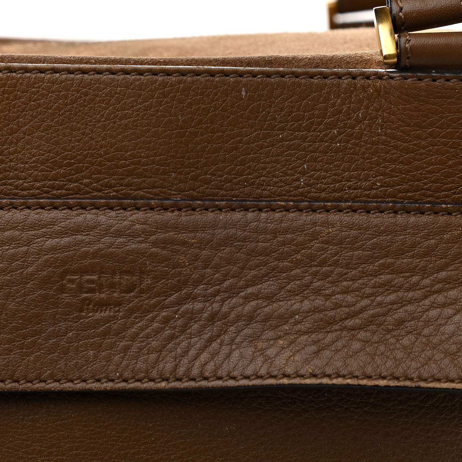 Fendi Vitello Pequin Magnetic Top Satchel Foresta 12 of 14