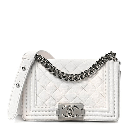 Chanel Caviar Quilted Small Boy Flap White 1 of 10