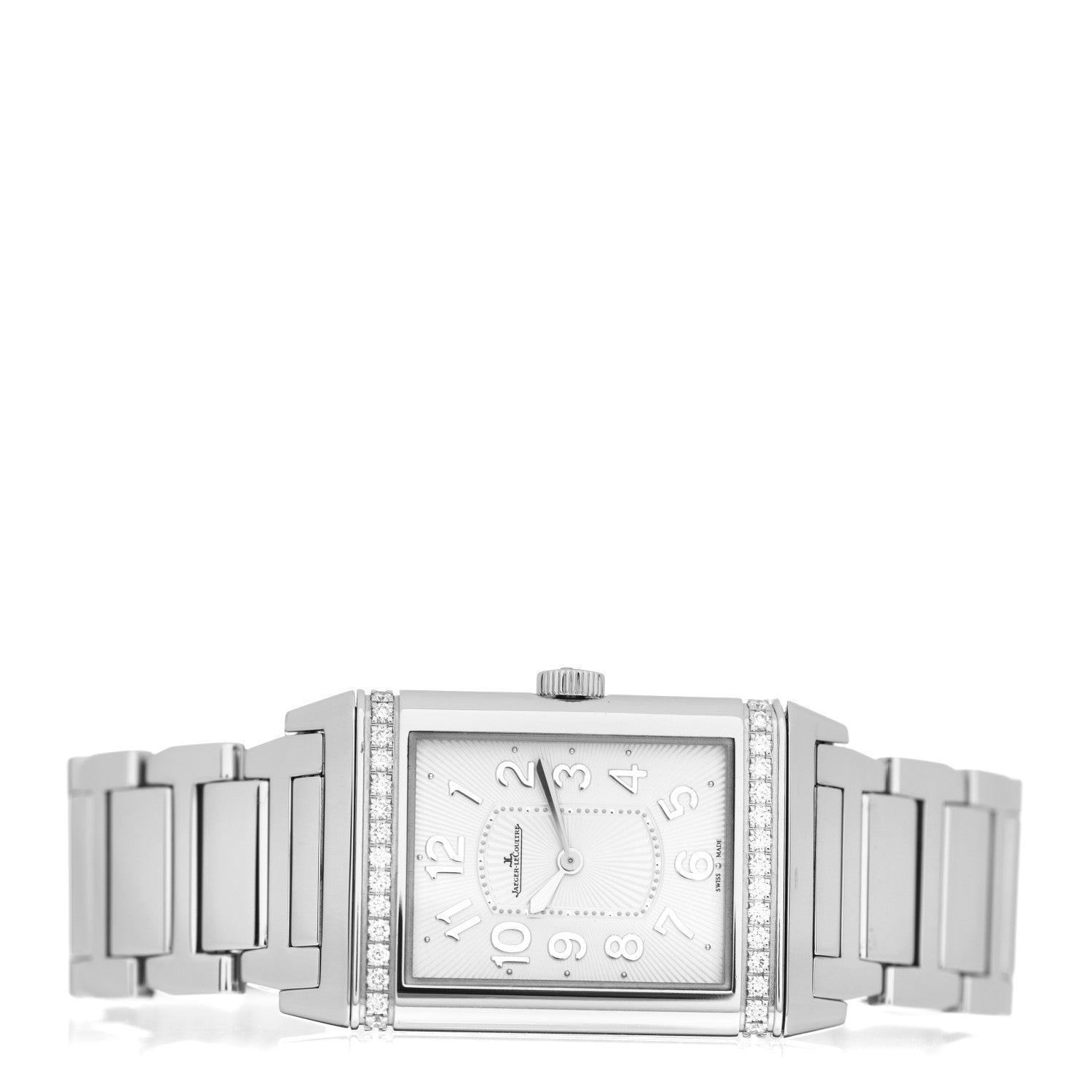Jaeger-LeCoultre Stainless Steel Diamond 24mm Ultra Thin Reverso Manual Winding Watch Q3208121 2 of 4