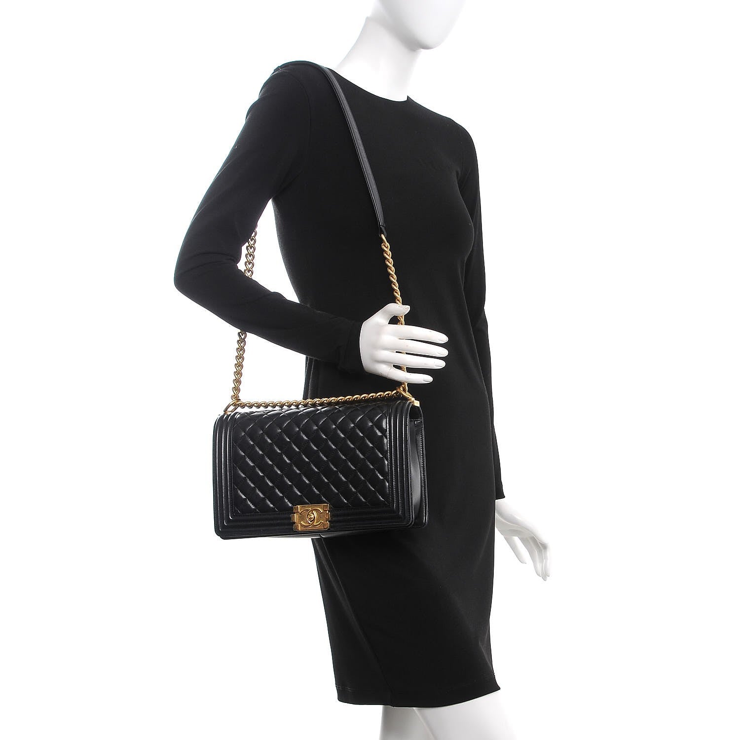 Chanel Lambskin Quilted New Medium Boy Flap Black 2 of 13