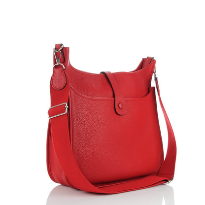 Hermes Taurillon Clemence Evelyne III PM Rouge Casaque 3 of 7