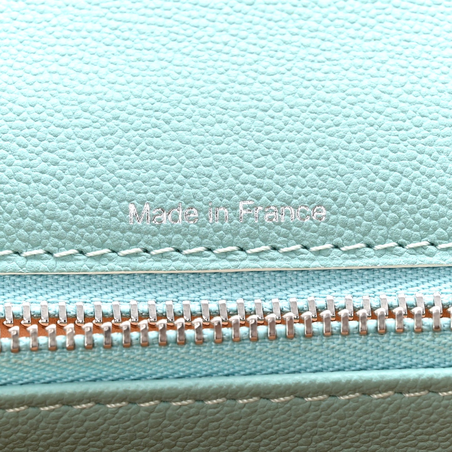 Grained Calfskin MM Brillant Satchel Light Blue