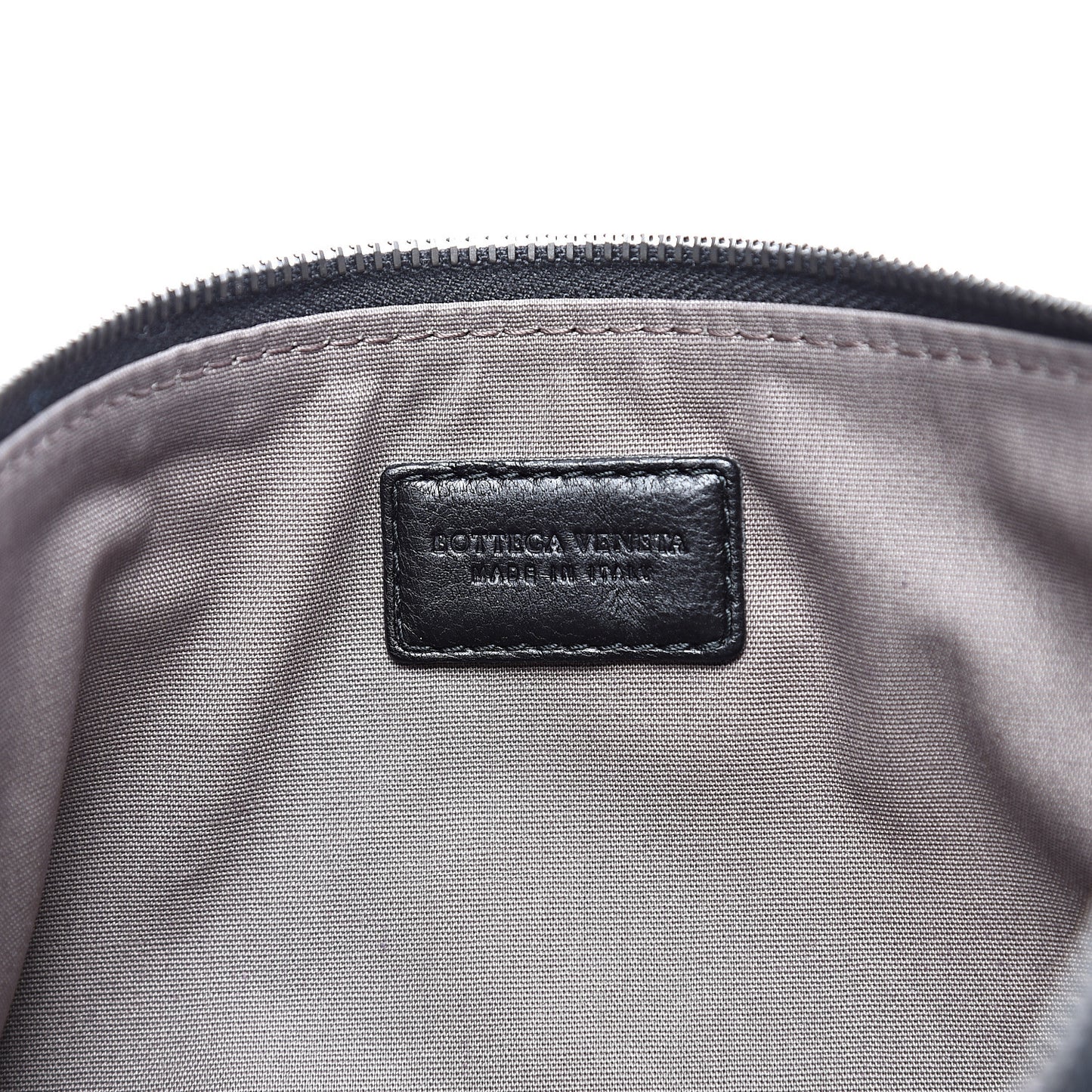 Nappa Intrecciato Zip Pouch Black