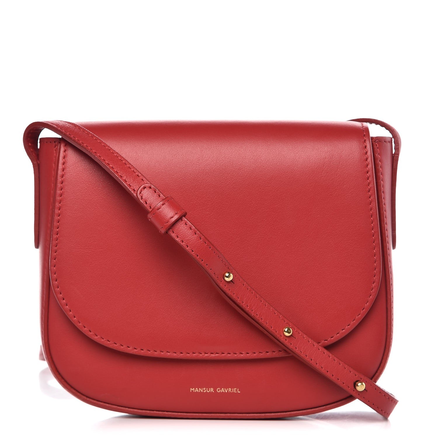 Mansur Gavriel Calfskin Mini Flap Crossbody Bag Flamma 1 of 8
