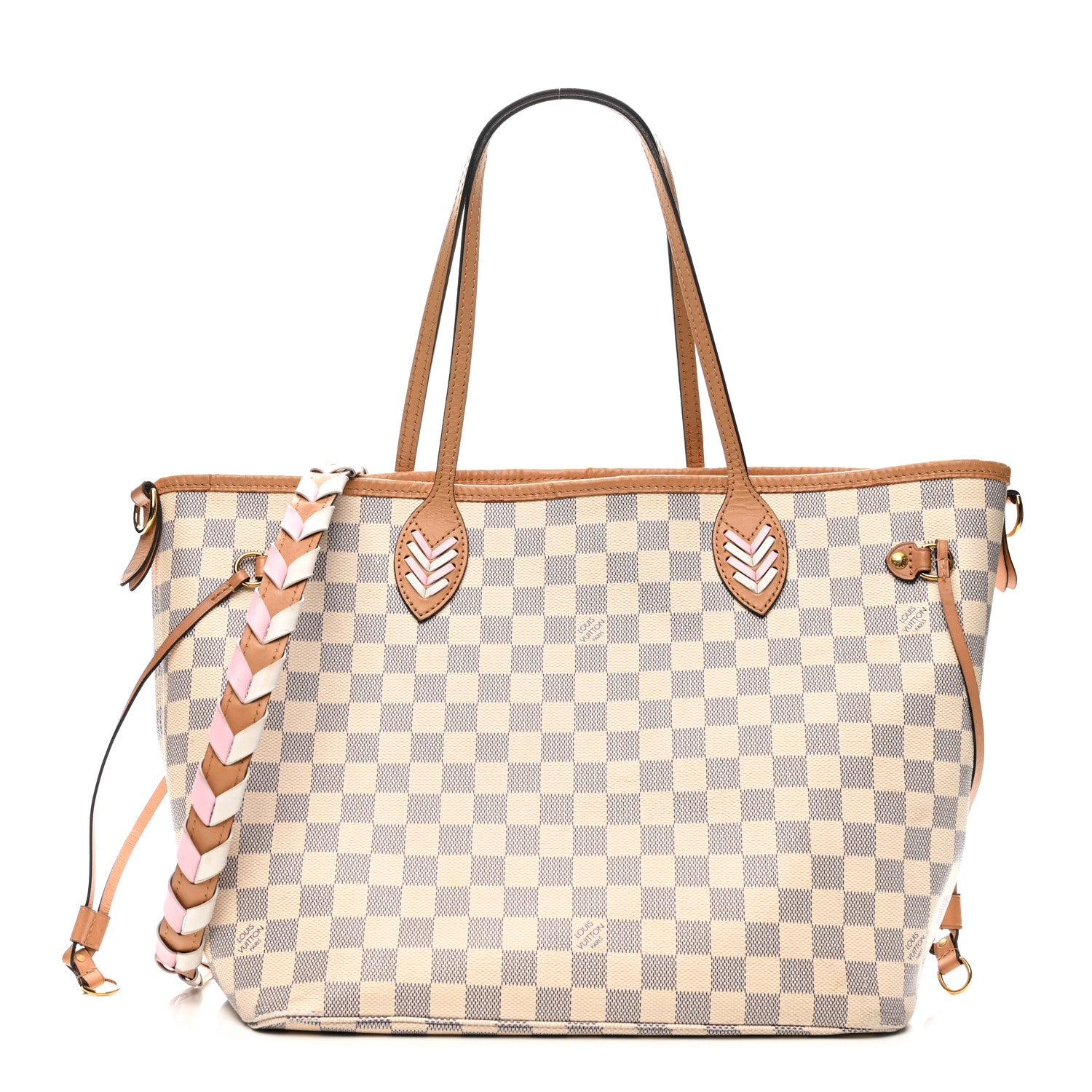 Louis Vuitton Damier Azur Braided Neverfull MM Orange 1 of 15