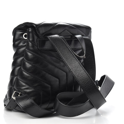 Saint Laurent Calfskin Y Quilted Monogram Small Loulou Backpack Black 2 of 11