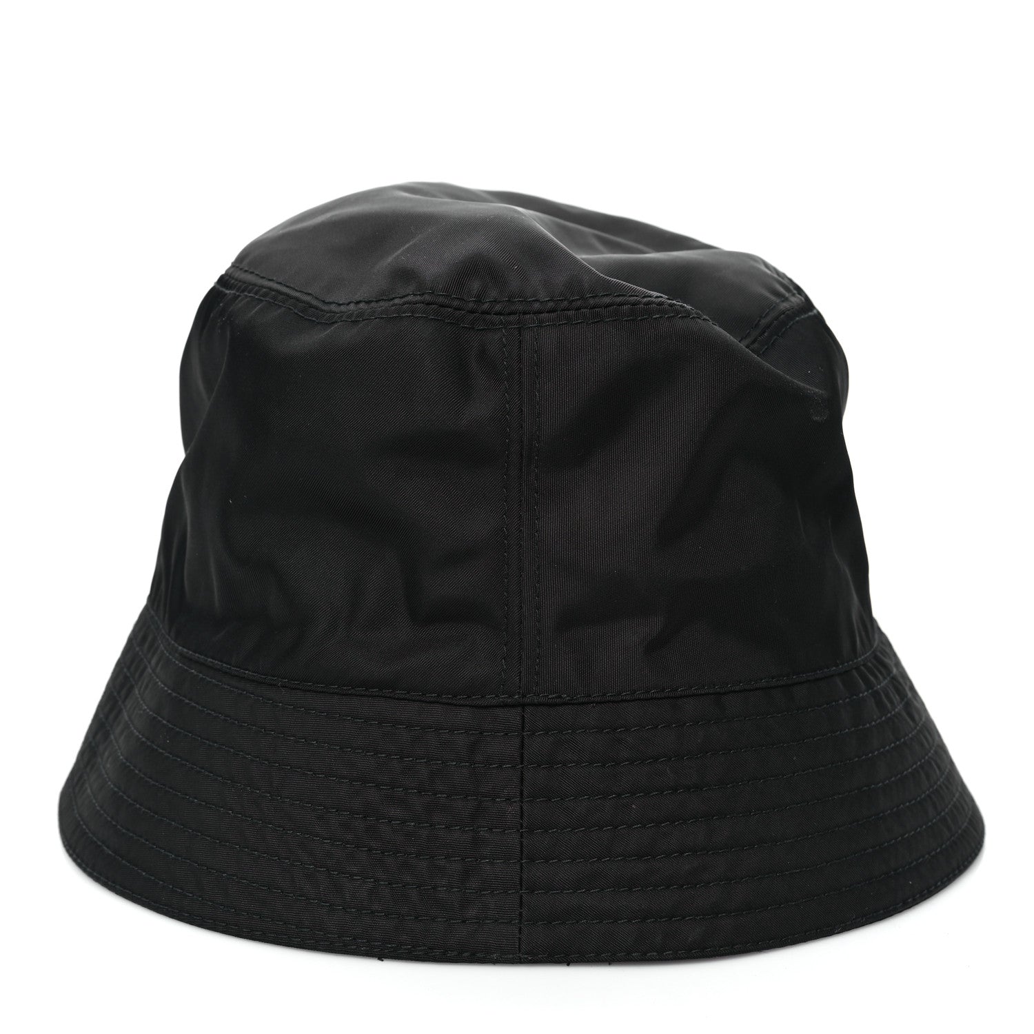 Prada Re-Nylon Metal Triangle Logo Womens Bucket Hat M Black 6 of 8