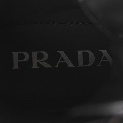 Prada Spazzolato Rois Nylon Metal Triangle Logo Monolith Pouch Pocket 55mm Boots 38 Black 8 of 8