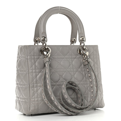 Christian Dior Lambskin Cannage Medium Lady Dior Grey 3 of 15