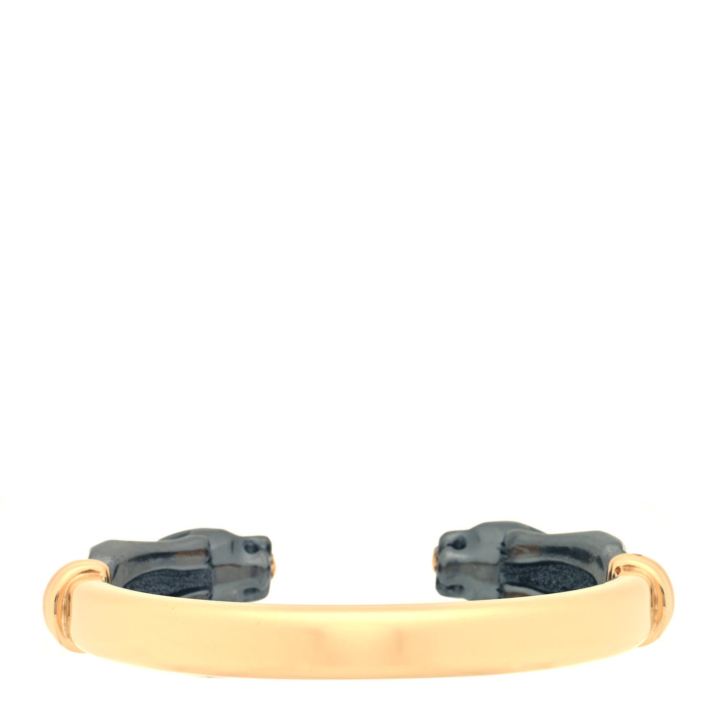 18K Yellow Gold 800 Sterling Silver Panthere Cuff Bracelet