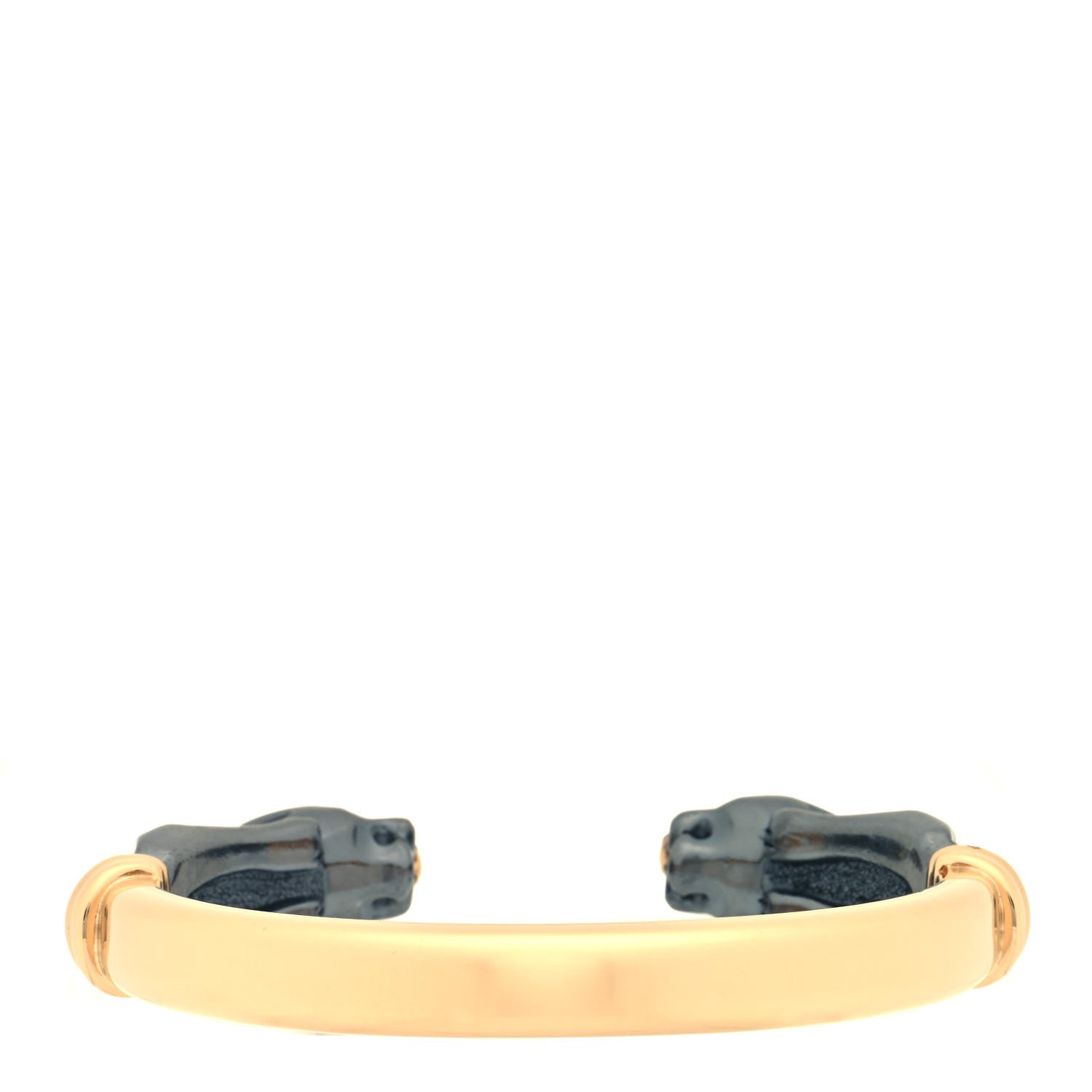 Cartier 18K Yellow Gold 800 Sterling Silver Panthere Cuff Bracelet 2 of 4
