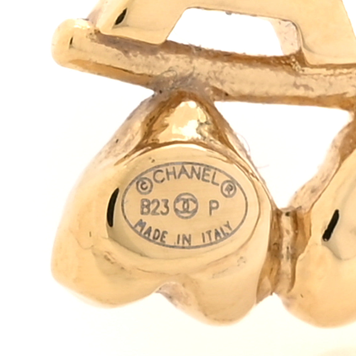 Chanel Crystal Heart Cha-Nel Logo Earrings Gold 4 of 6