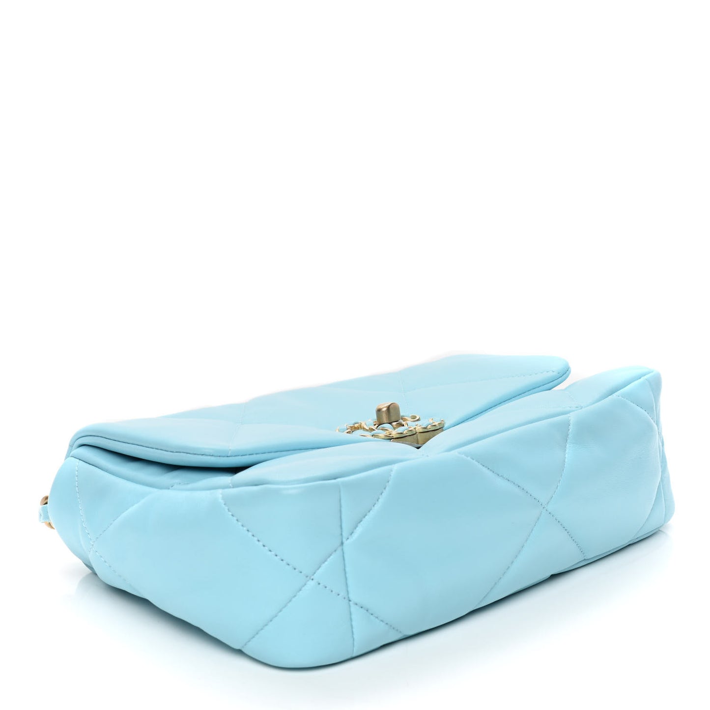 Lambskin Quilted Medium Chanel 19 Flap Light Blue
