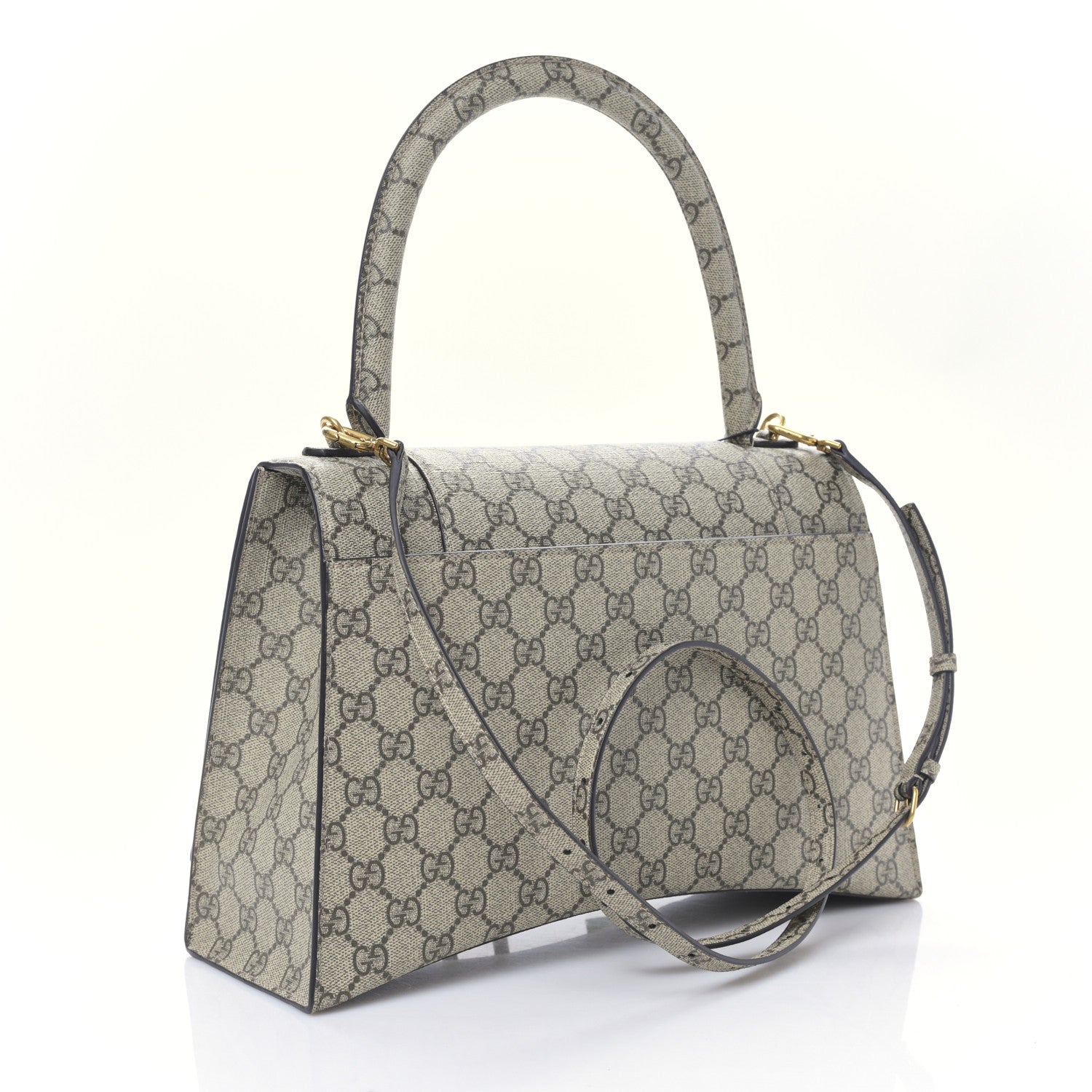 Balenciaga X GUCCI GG Supreme Monogram Medium Hourglass Top Handle Bag Beige Ebony 4 of 8