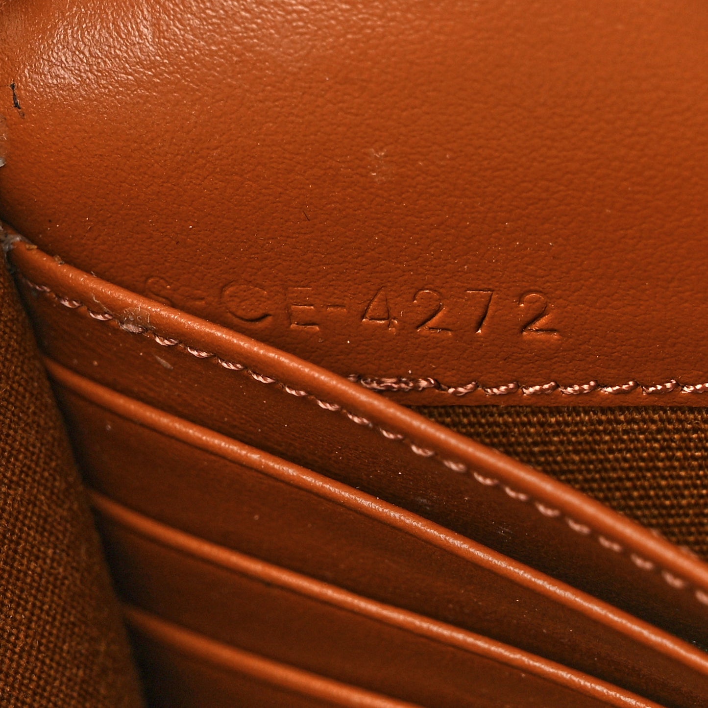 Triomphe Canvas Calfskin Margo Wallet on Chain Tan