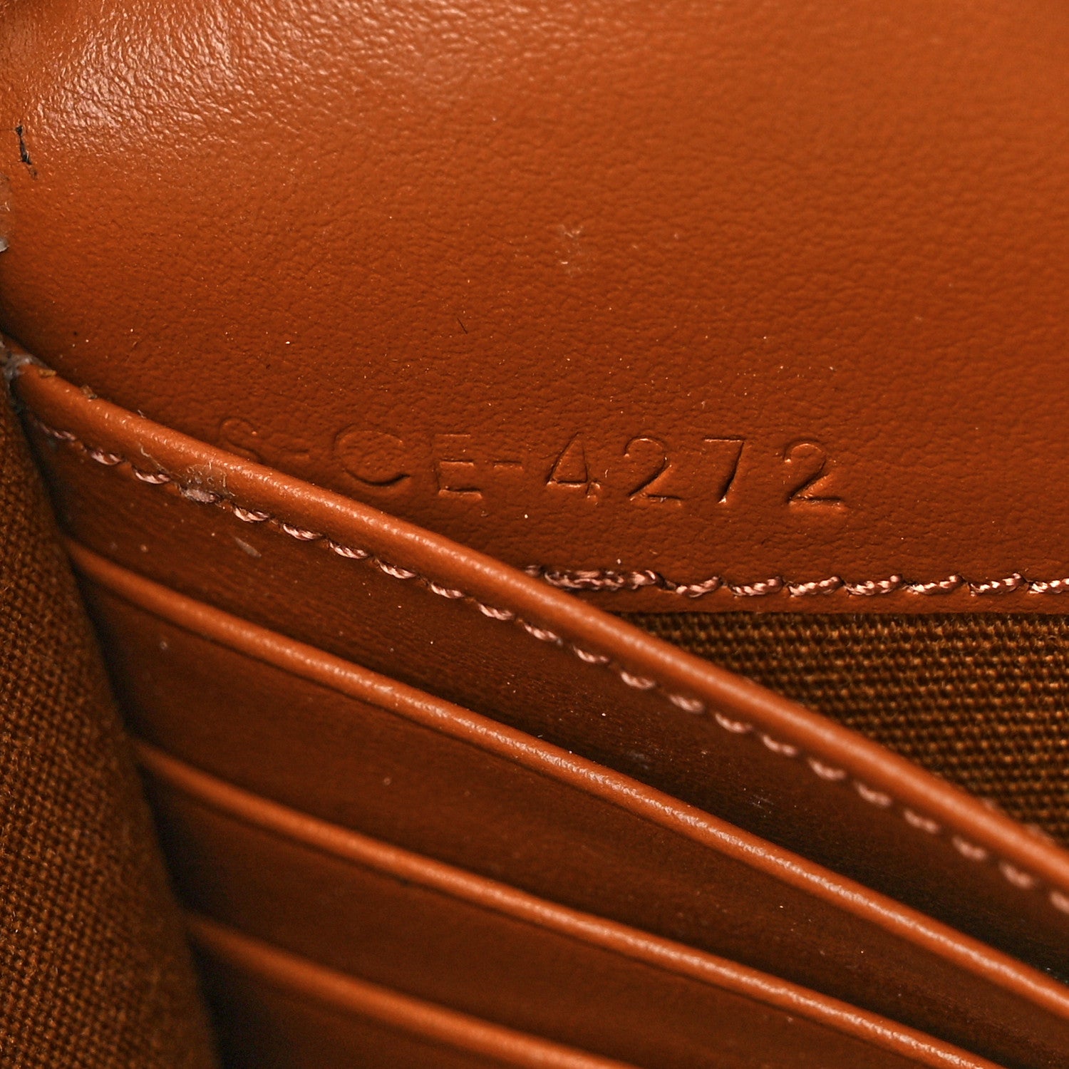 Celine Triomphe Canvas Calfskin Margo Wallet on Chain Tan 7 of 10