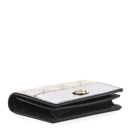 Gucci Dollar Calfskin GG Supreme Monogram GG Marmont Card Case Black Beige Ebony 4 of 6