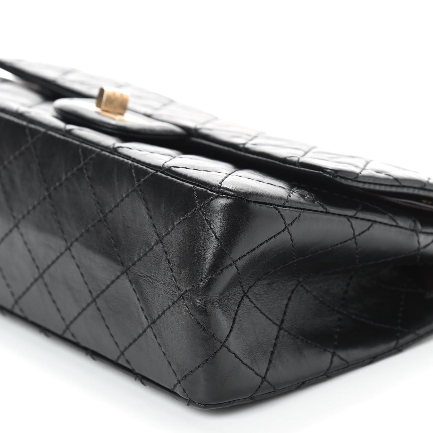 Aged Calfskin Quilted 2.55 Reissue 225 Flap Black