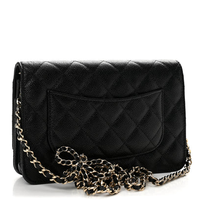 Chanel Caviar Quilted Bow Wallet On Chain WOC Black 3 of 13