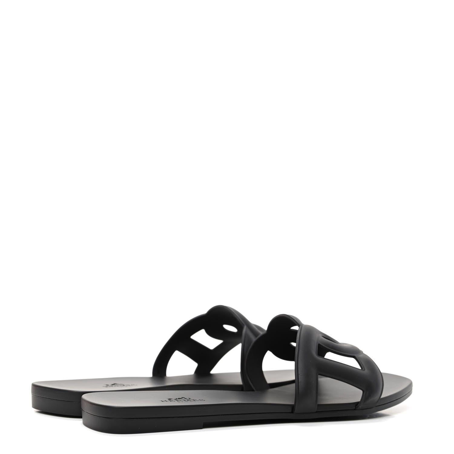 Hermes Rubber Aloha Sandals 39 Black 4 of 9