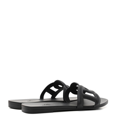 Hermes Rubber Aloha Sandals 39 Black 4 of 9