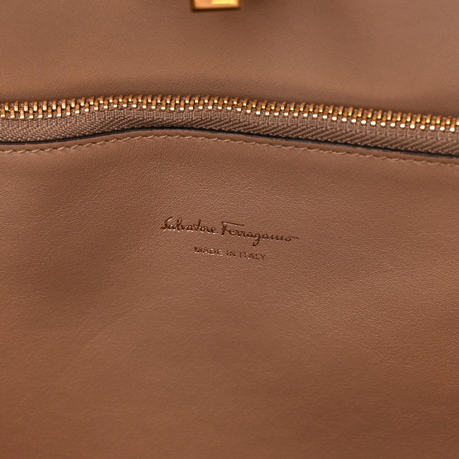 Salvatore Ferragamo Calfskin Large Studio Bag Mud 5 of 9