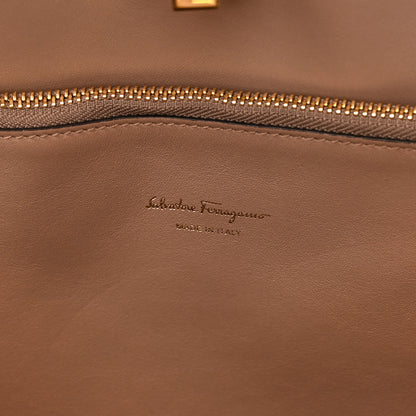 Salvatore Ferragamo Calfskin Large Studio Bag Mud 5 of 9