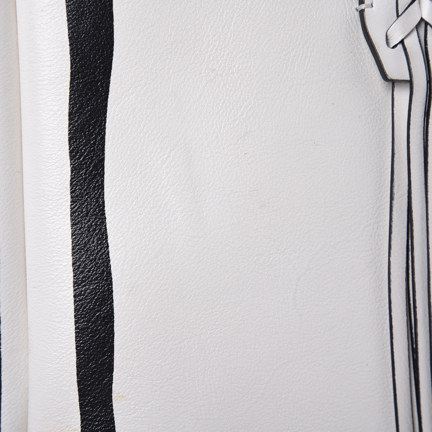 Lanvin Smooth Calfskin Printed Small Fringe Shopper Tote Black White 16 of 23