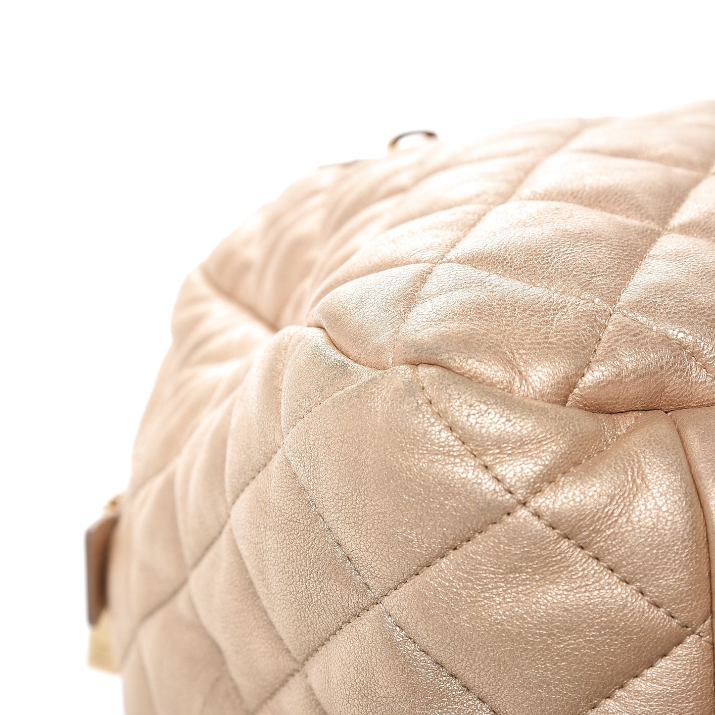 Metallic Lambskin Coco Cocoon Bowler Light Gold