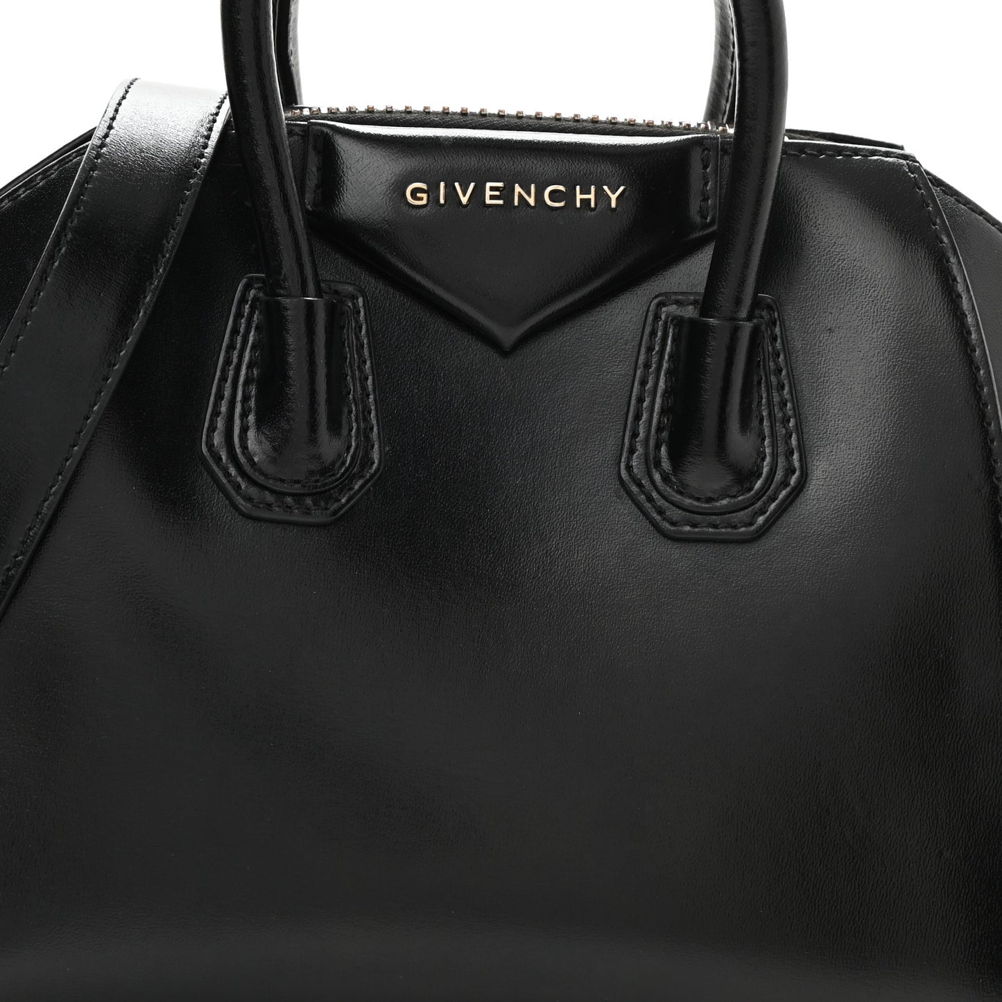 Shiny Lord Calfskin Mini Antigona Black