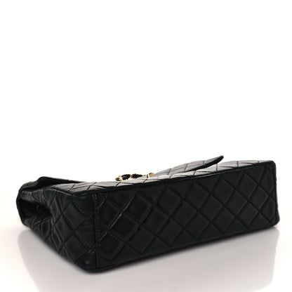 Chanel Washed Lambskin Quilted Maxi Single Flap Black 3 of 9