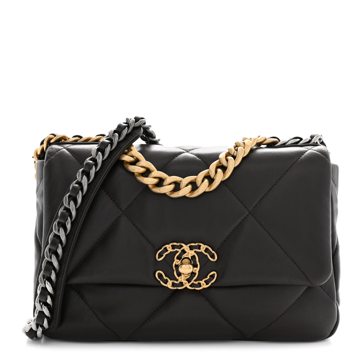 Chanel Lambskin Quilted Medium Chanel 19 Flap Dark Brown 1 of 11